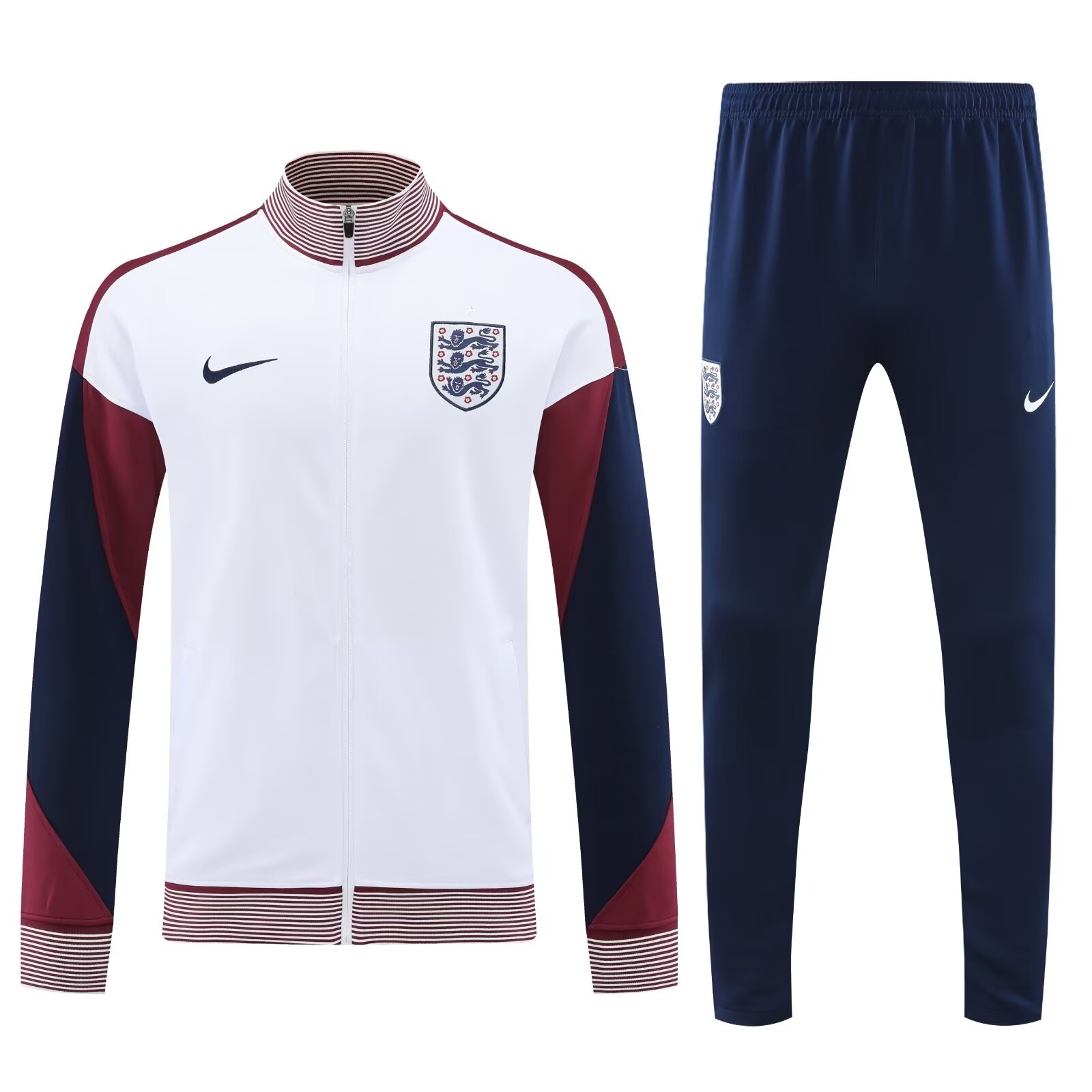 AAA Quality England 24/25 Tracksuit - White/Red/Navy Blue